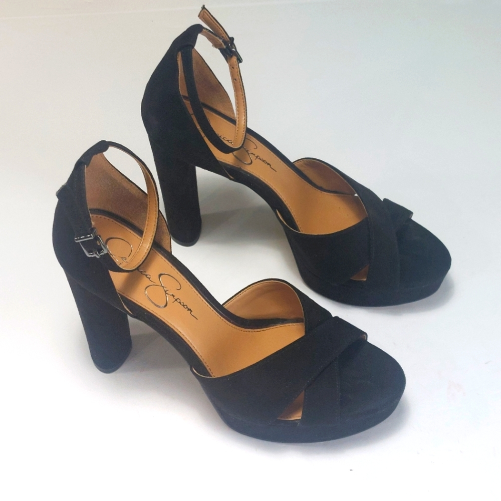 JESSICA SIMPSON Black Suede Women's Heels Size 8.5M